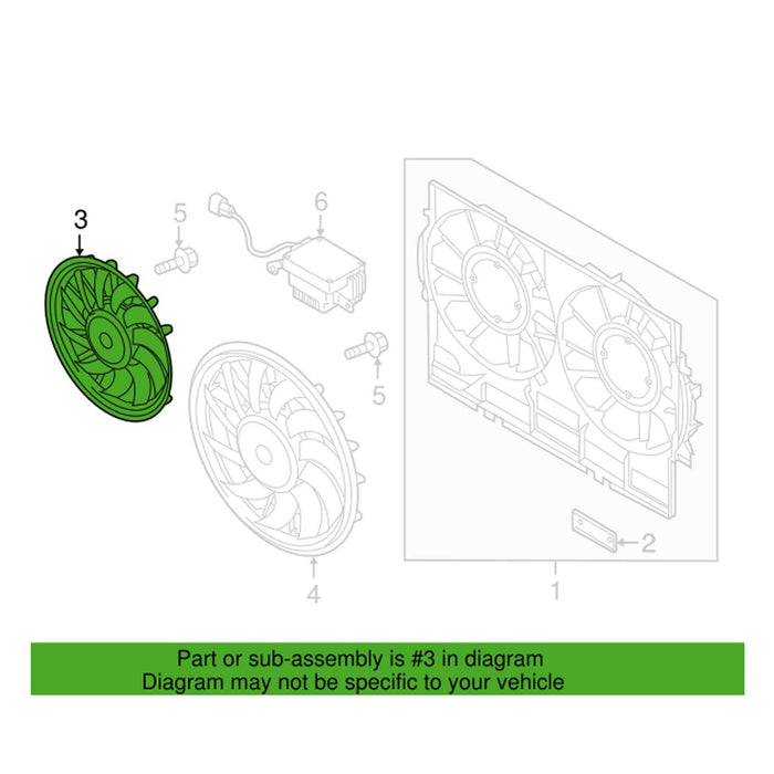 Genuine VW/Audi Engine Cooling Fan Motor – Passenger Side 8K0959455S