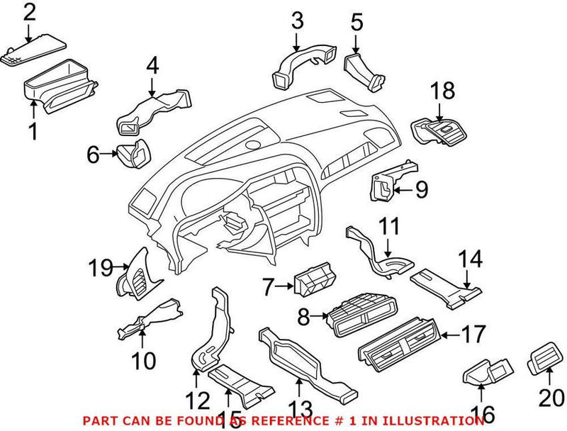 Genuine VW/Audi Cabin Air Intake Duct 8K1819904A – Genuine VW/Genuine VW/Audi