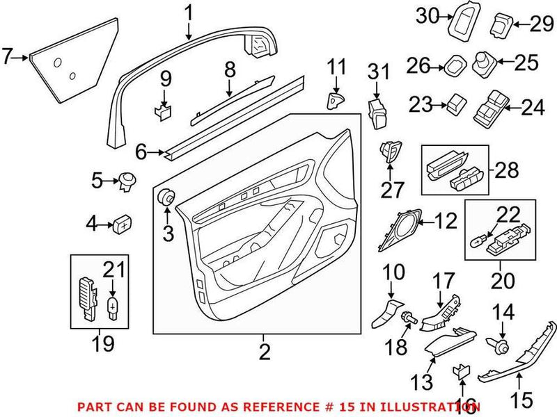 Genuine VW/Audi Interior Door Pull Handle – Front Driver Side 8K1867585A6PS