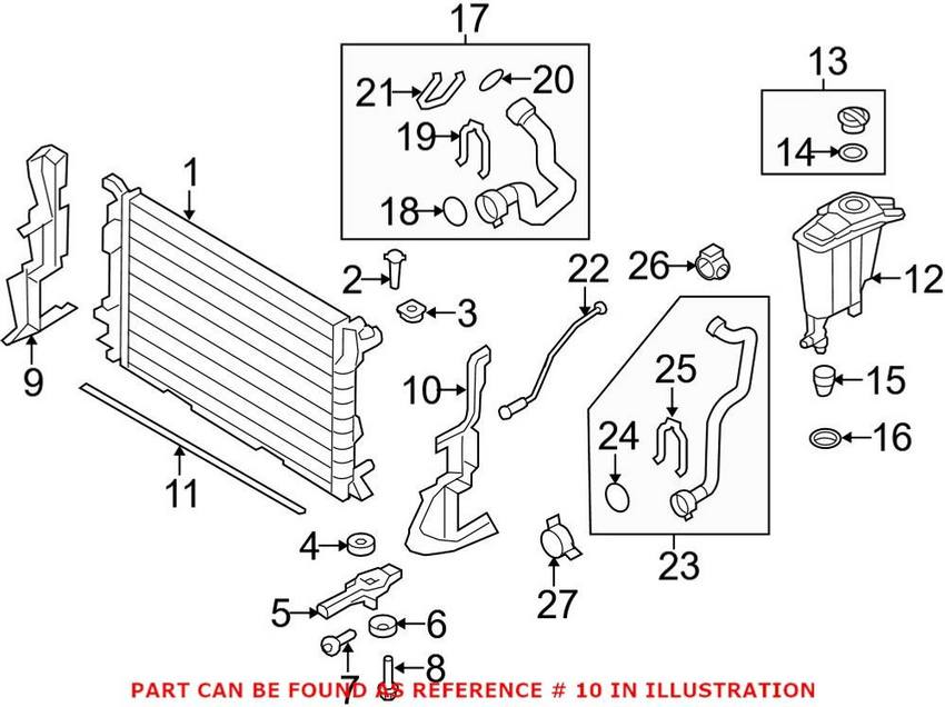Genuine VW/Audi Radiator Support Baffle – Driver Side 8K9121283D