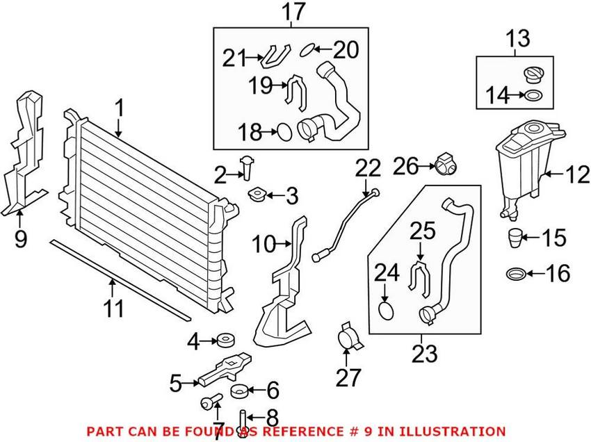 Genuine VW/Audi Radiator Support Baffle – Passenger Side 8K9121284D