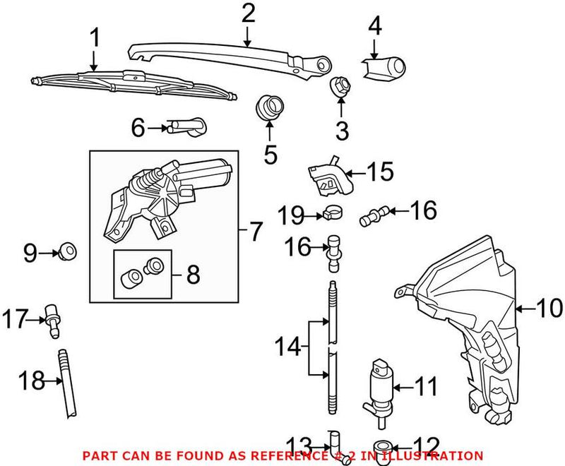 Windshield Wiper Arm – Rear