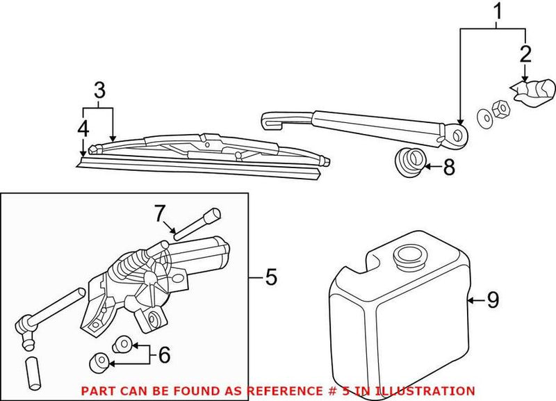 Genuine VW/Audi Windshield Wiper Motor – Rear 8L0955711B