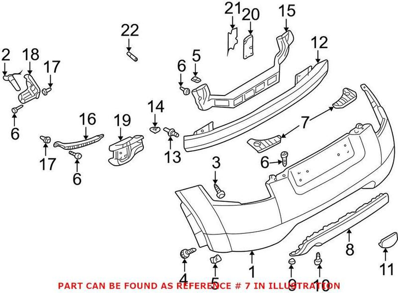 Genuine VW/Audi Bumper Cover Spacer Panel – Rear Passenger Side 8N0807534A3FZ
