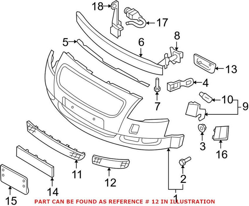 Genuine VW/Audi Grille – Front Driver Side Lower 8N0807681G3FZ