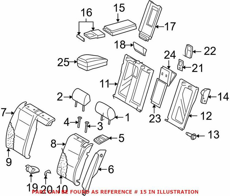 Genuine VW/Audi Seat Armrest – Rear 8P0885081F38M