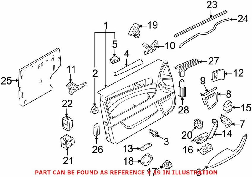 Genuine VW/Audi Door Lock Switch – Front Driver Side 8P1962107C5PR