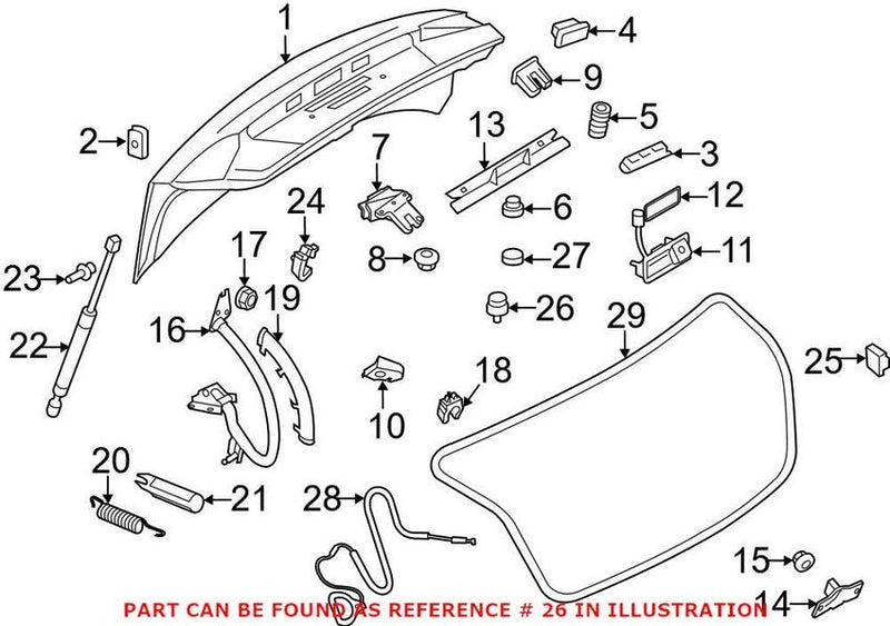 Genuine VW/Audi Deck Lid Stop Buffer 8P3827249A01C
