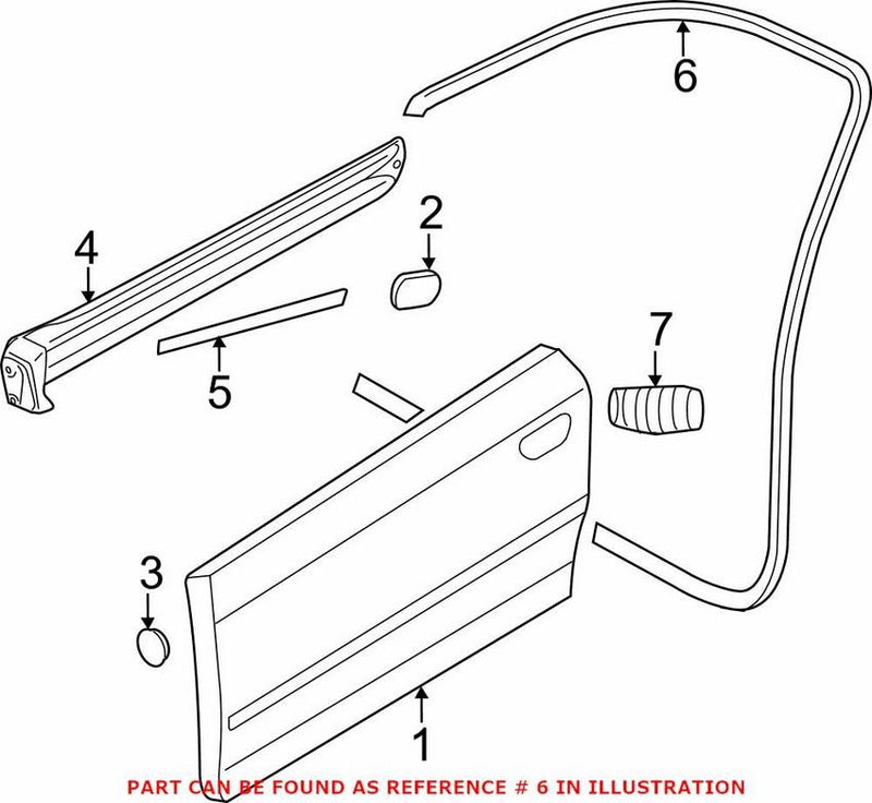 Genuine VW/Audi Door Seal – Front 8P4831721C6V9