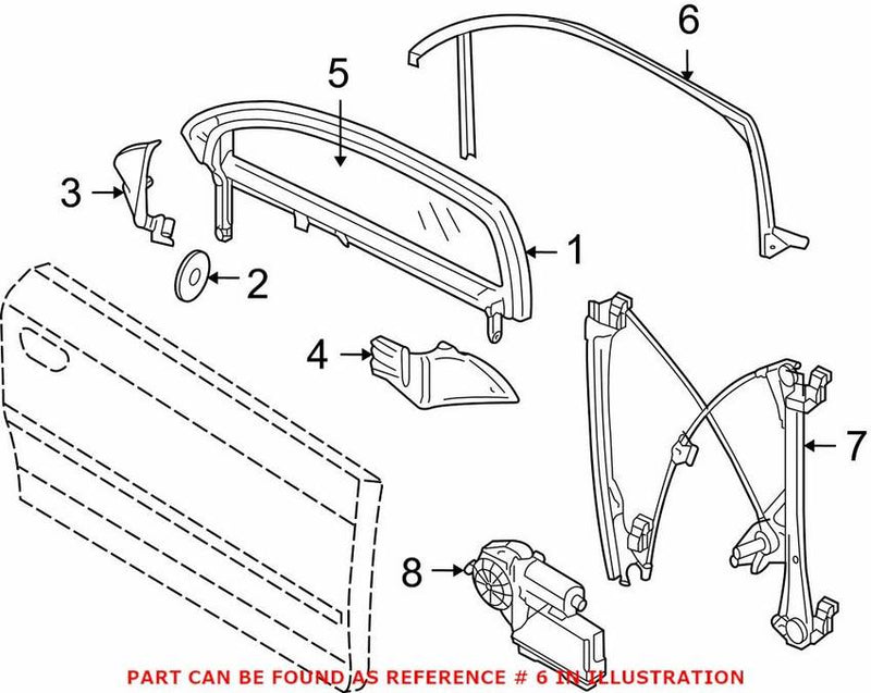 Genuine VW/Audi Window Channel – Front Driver Side 8P4837439B