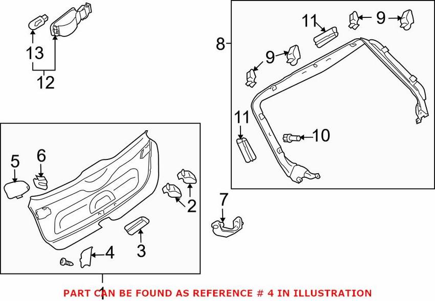 Genuine VW/Audi Cargo Area Light 8P4867649A4PK
