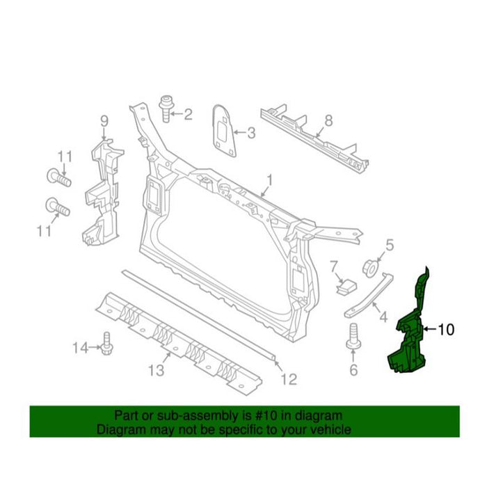 Genuine VW/Audi Radiator Air Duct – Driver Side 8R0121283P