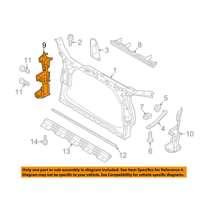 Genuine VW/Audi Radiator Air Duct – Passenger Side 8R0121284R