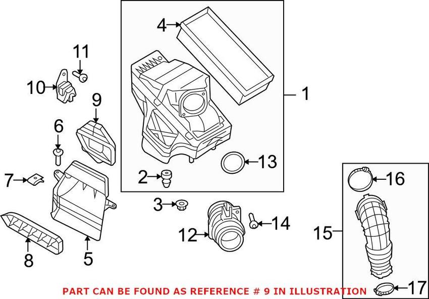 Genuine VW/Audi Engine Air Intake Hose 8R0129739A – Genuine VW/Genuine VW/Audi
