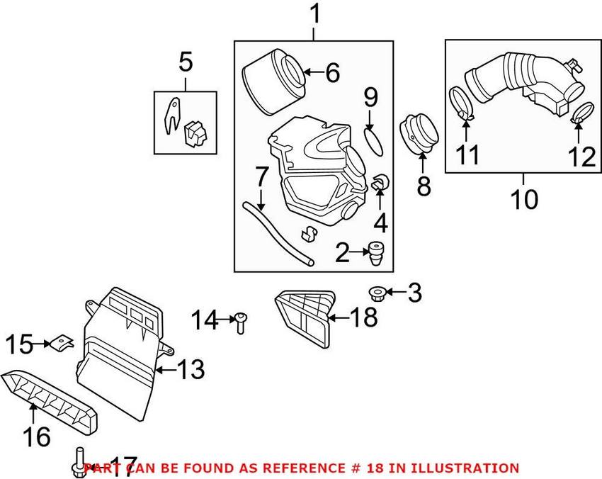 Genuine VW/Audi Engine Air Intake Hose 8R0129739 – Genuine VW/Genuine VW/Audi