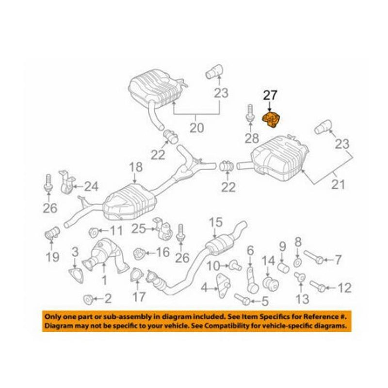 VW Exhaust Hanger – Rear Driver Side (w/ Bushing) 8R0253144B
