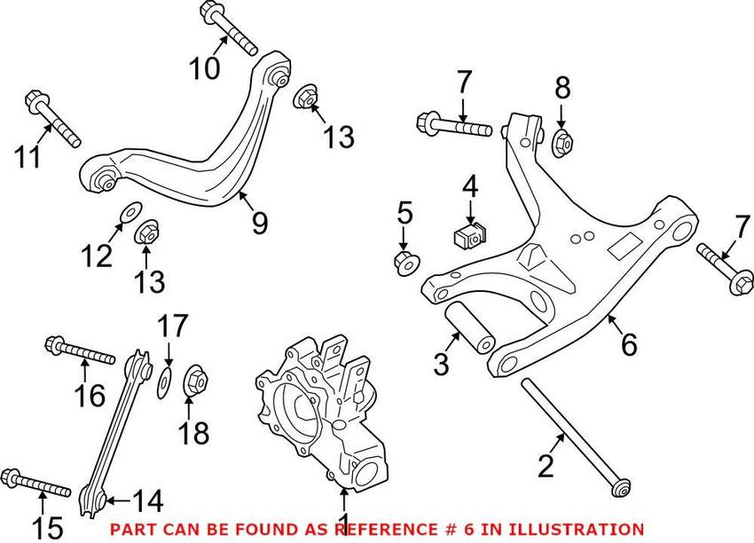 Porsche Control Arm – Rear Driver Side Lower 8R0505311F