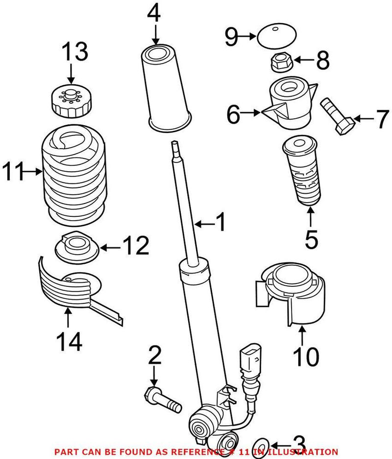 Genuine VW/Audi Coil Spring – Rear 8R0511115BP