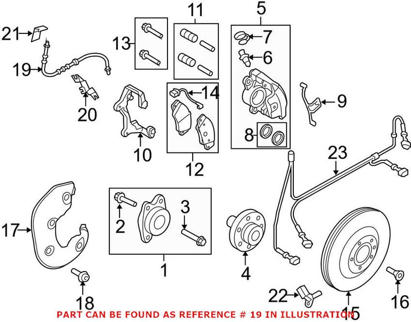 Genuine VW/Audi Brake Hose – Front 8R0611707A