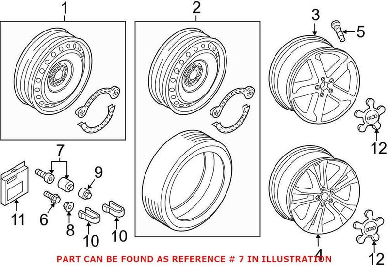 Genuine VW/Audi Wheel Lug Bolt 8R0698139808