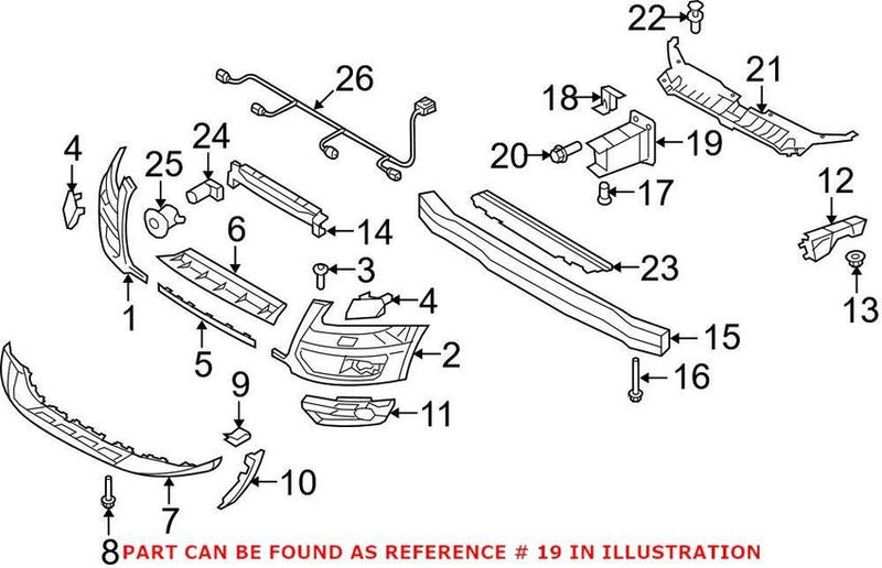Genuine VW/Audi Bumper Impact Bar Bracket – Front Passenger Side 8R0807134B