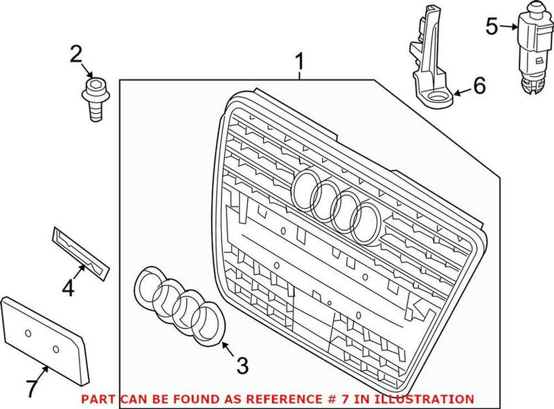 Genuine VW/Audi License Plate Bracket – Front 8R0807285AT94