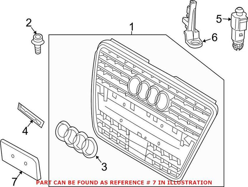Genuine VW/Audi License Plate Bracket – Front 8R0807285FT94