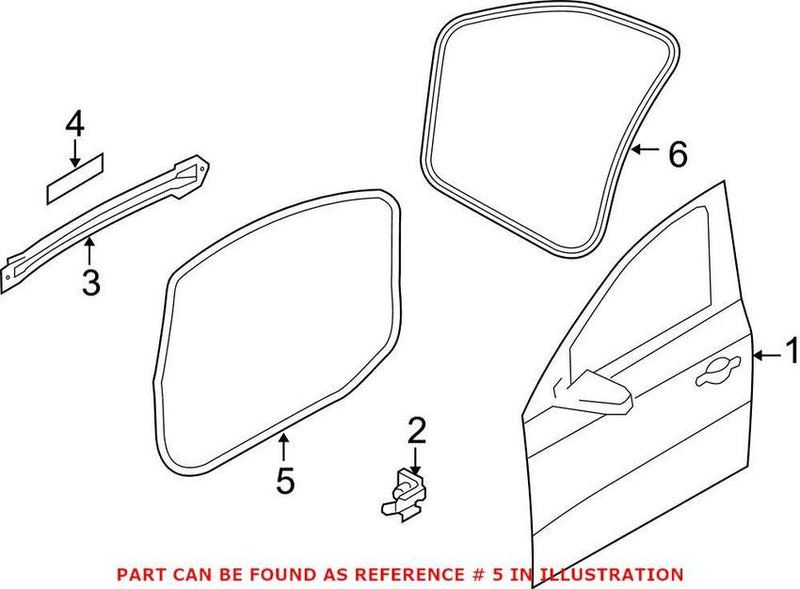 Genuine VW/Audi Door Seal – Front Outer 8R0837911L