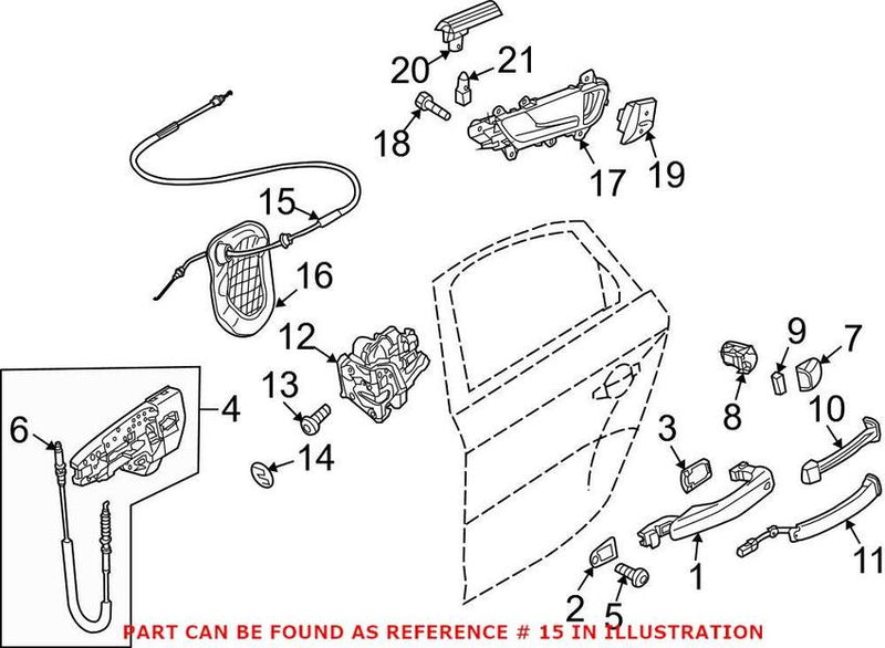 Genuine VW/Audi Door Latch Cable – Rear 8R0839085B