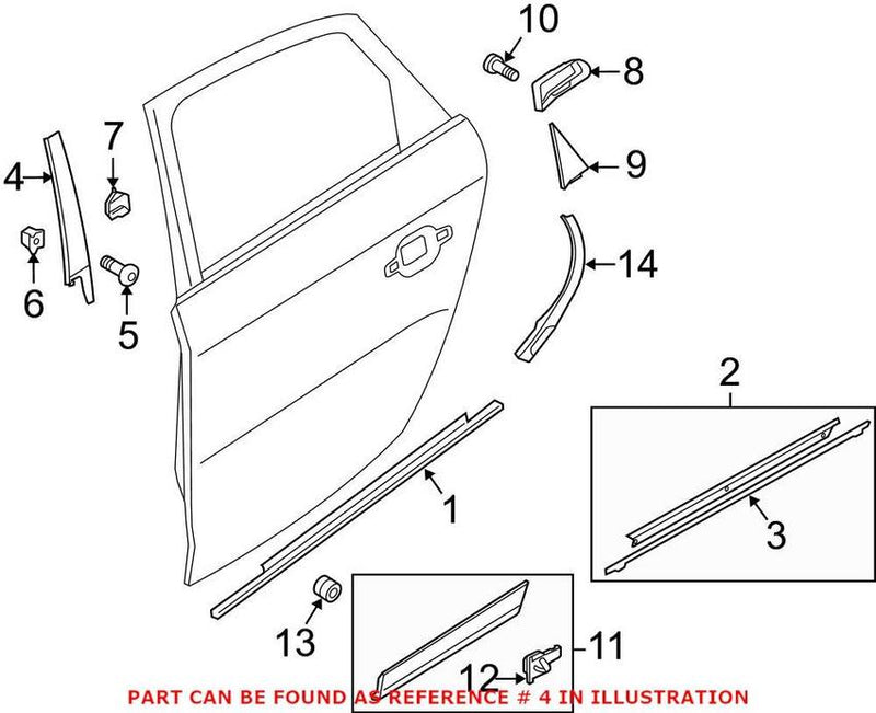 Genuine VW/Audi Door Applique – Rear Passenger Side 8R0839902M5FQ