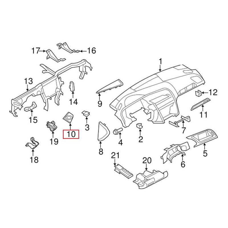 Genuine VW/Audi Dashboard Speaker Grille – Driver Side (Black) 8R0857227B6PS