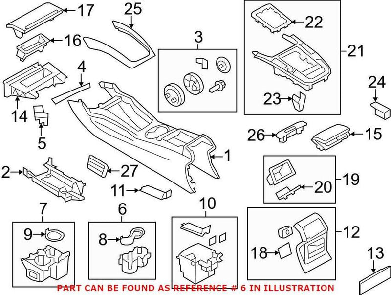 Genuine VW/Audi Console Cup Holder 8R0862533B6PS