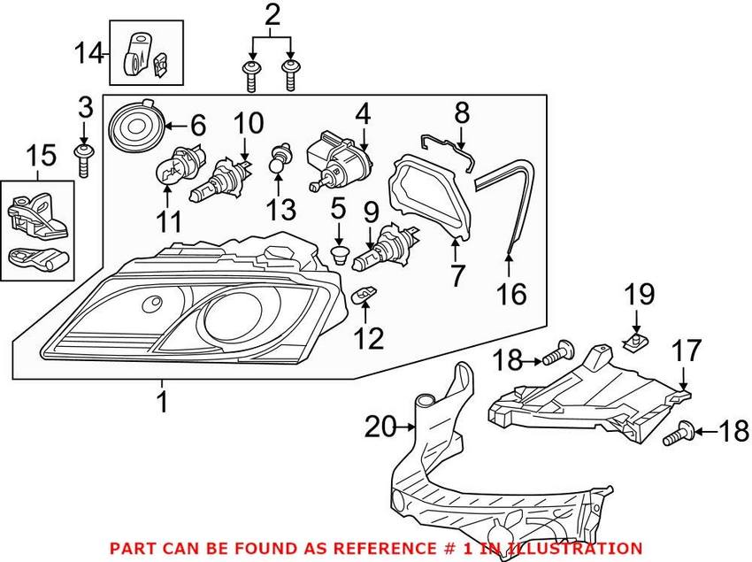 Genuine VW/Audi Headlight Assembly – Front Passenger Side 8R0941030N