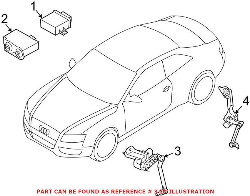 Genuine VW/Audi Headlight Level Sensor – Front 8R0941285G