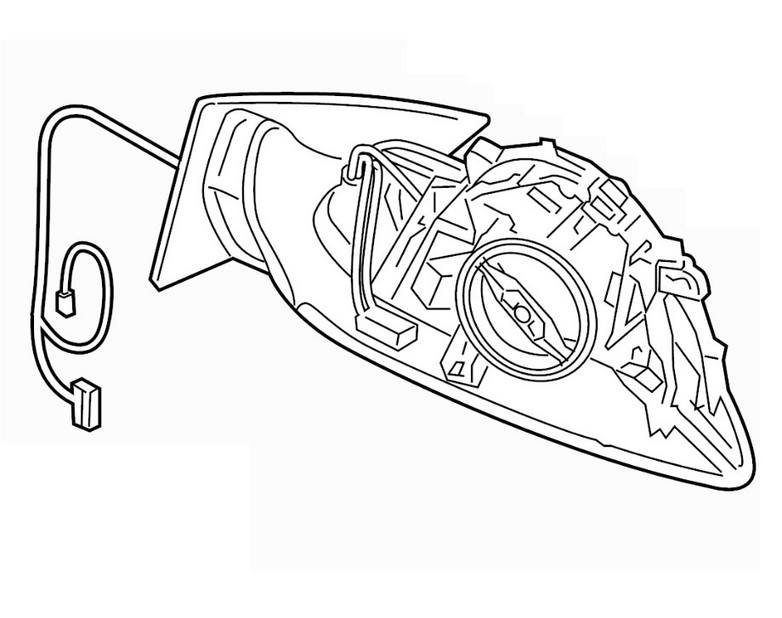 Genuine VW/Audi Side Mirror Assembly – Passenger Side (w/ out Mirror Cap and Glass) 8R1857410L01C