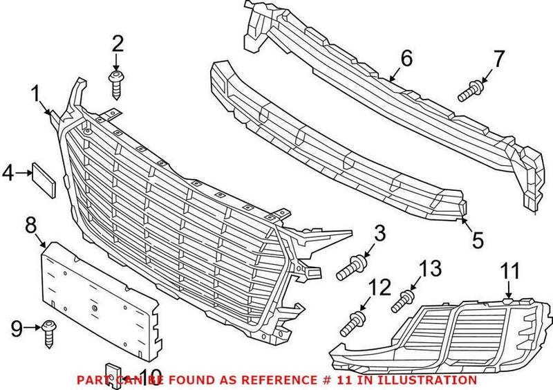 Genuine VW/Audi Grille – Front Passenger Side 8S08076849B9