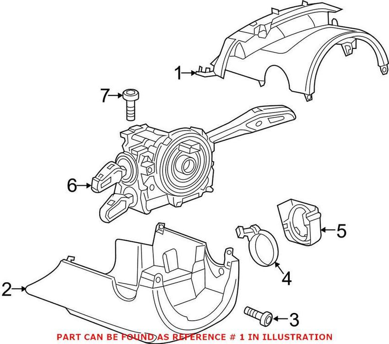 Genuine VW/Audi Steering Column Cover – Upper 8S0953491A6PS