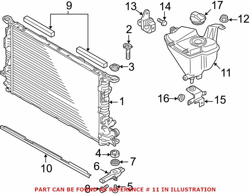 Genuine VW/Audi Expansion Tank 8T0121405