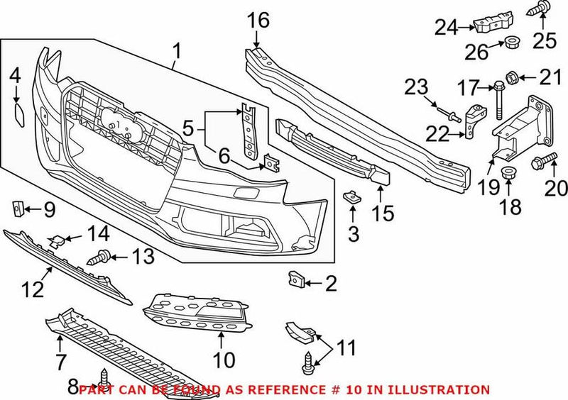 Genuine VW/Audi Grille – Front Driver Side 8T0807681H01C
