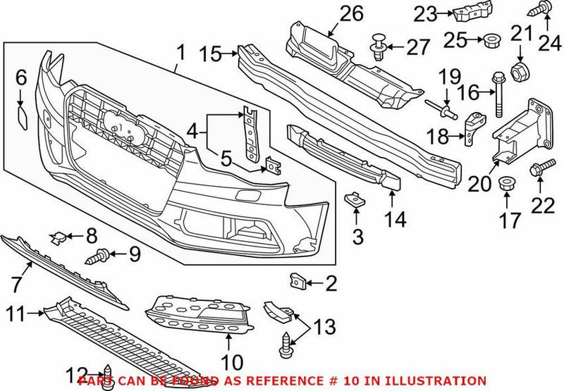Genuine VW/Audi Grille – Front Driver Side Outer 8T0807681K01C