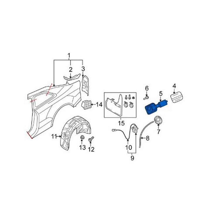 Genuine VW/Audi Fuel Tank Filler Surround 8T0809999G