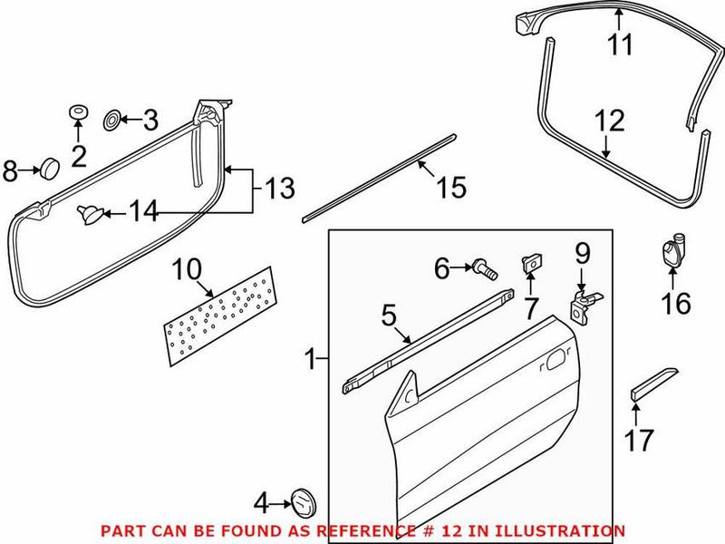 Genuine VW/Audi Door Seal – Lower 8T0831707D
