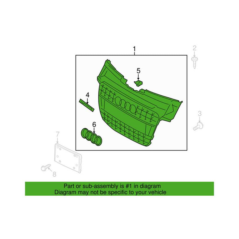 Genuine VW/Audi Grille 8T0853651P1RR – Genuine VW/Genuine VW/Audi