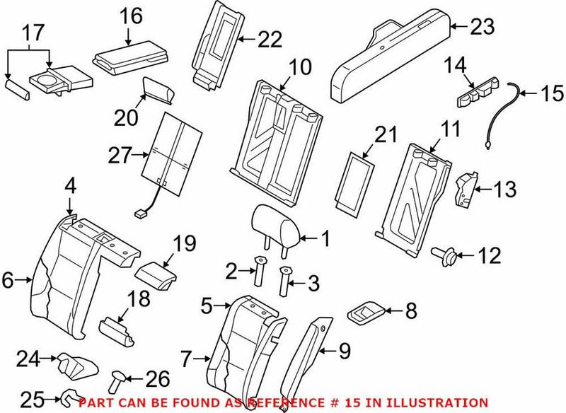 Genuine VW/Audi Folding Seat Release Cable 8T0887623