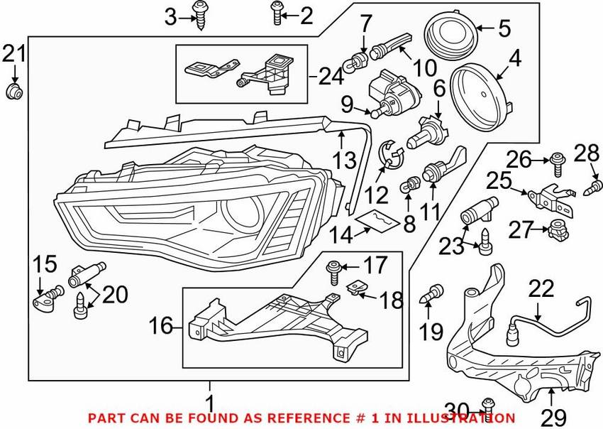 Genuine VW/Audi Headlight Assembly – Front Driver Side 8T0941003BC