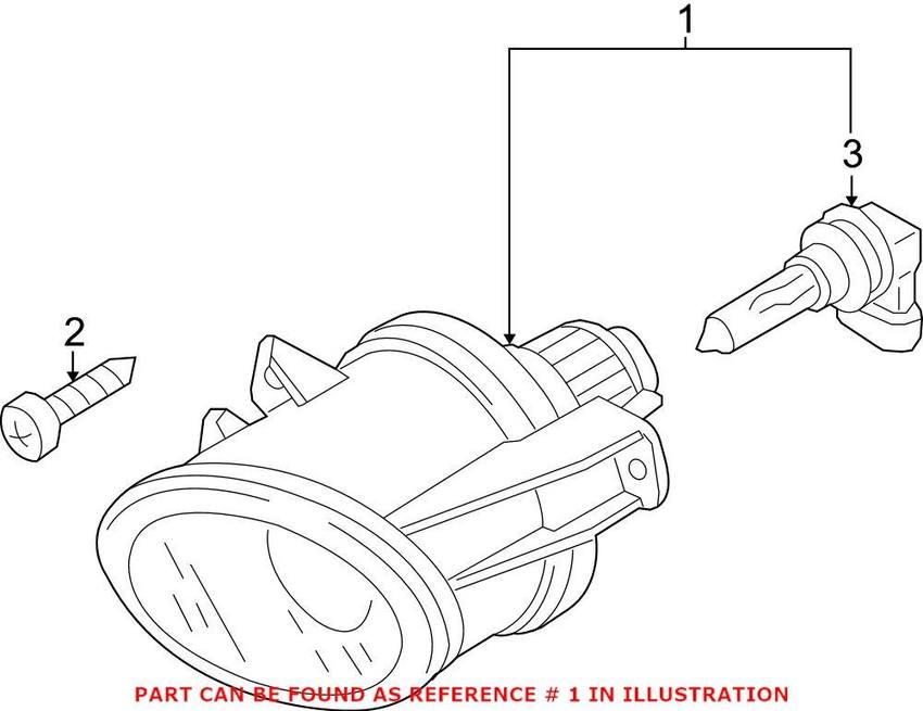 Genuine VW/Audi VW Foglight Assembly – Driver Side 8T0941699E