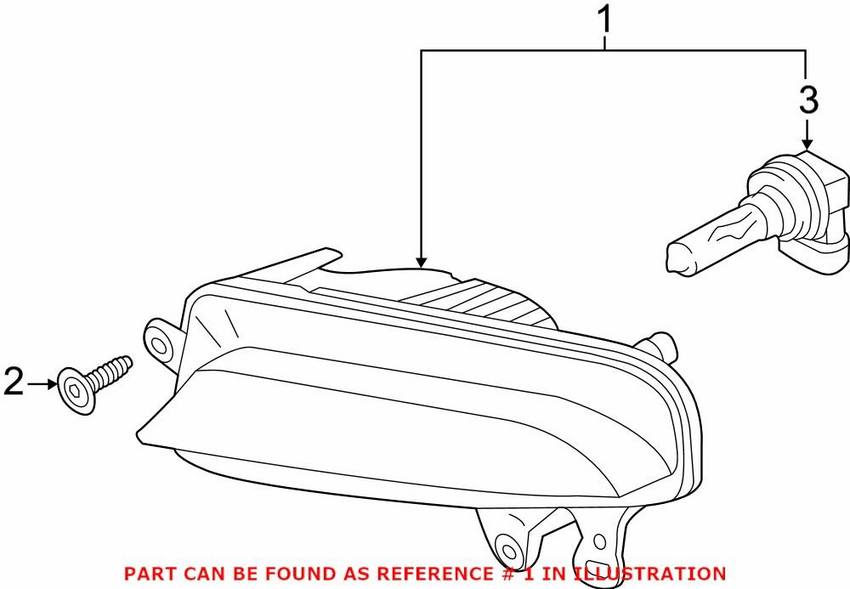 Genuine VW/Audi Fog Light – Front Driver Side 8T0941699G