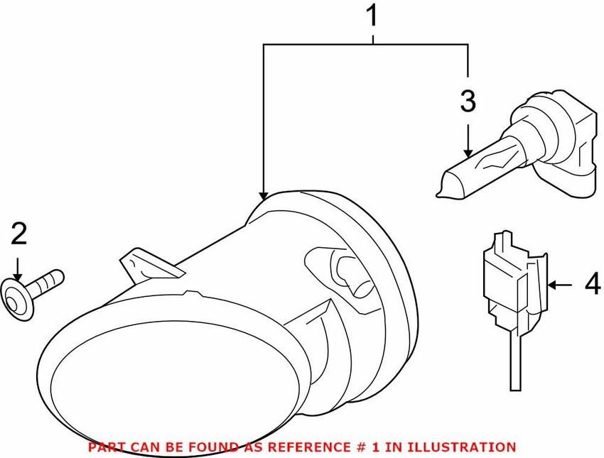 Genuine VW/Audi Fog Light – Front Passenger Side 8T0941700B