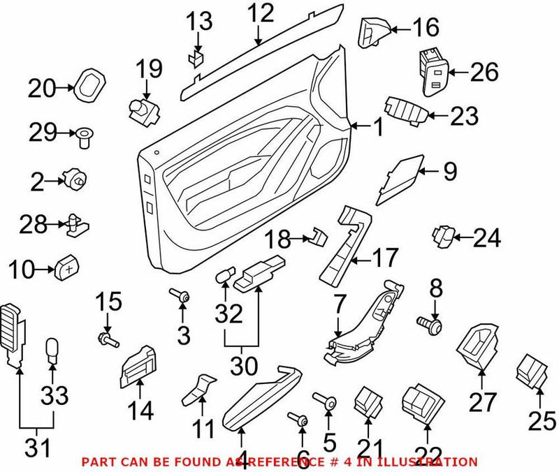 Genuine VW/Audi Door Armrest – Front Driver Side 8T186717324A