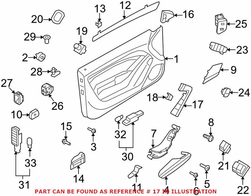Genuine VW/Audi Door Window Switch Bezel – Front Driver Side 8T1959527A7PE